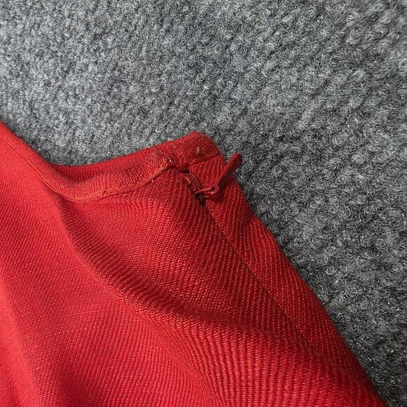 Izod Dress Womens 12 Red Sleeveless Floral Embroidered Linen Blend V Neck Summer - Picture 11 of 16